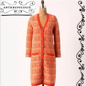 Anthropologie Moth orange sweater size small